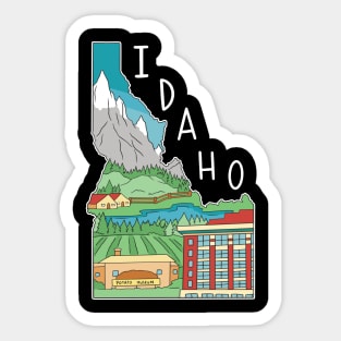 Idaho State Nature Mountains Sticker